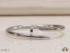 5mm thick Platinum plated nail shaped men’s bracelet