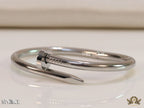 5mm thick Platinum plated nail shaped men’s bracelet