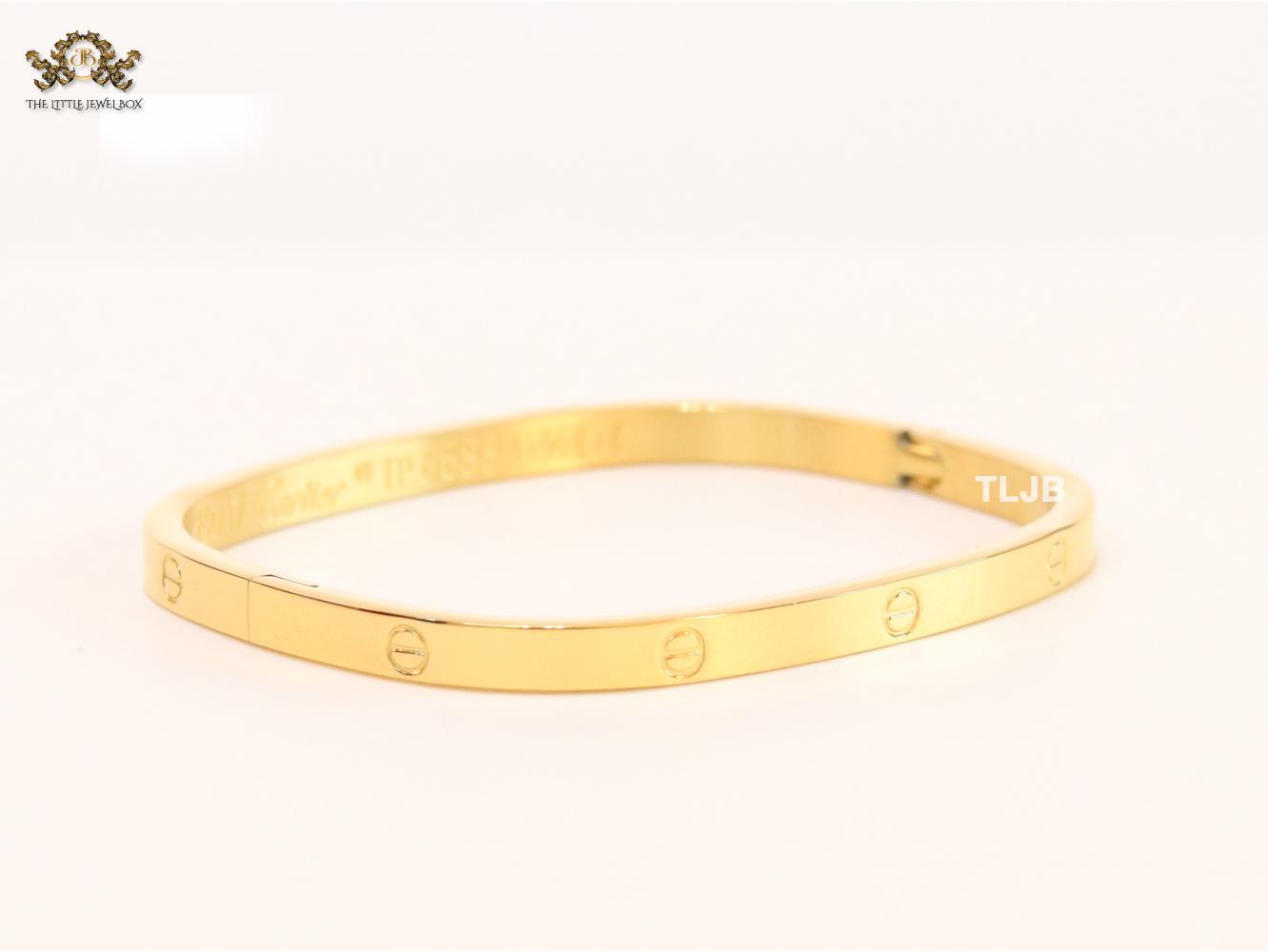 Gold plated plated rectangular screw bracelet