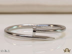 5mm thick Platinum plated nail shaped men’s bracelet