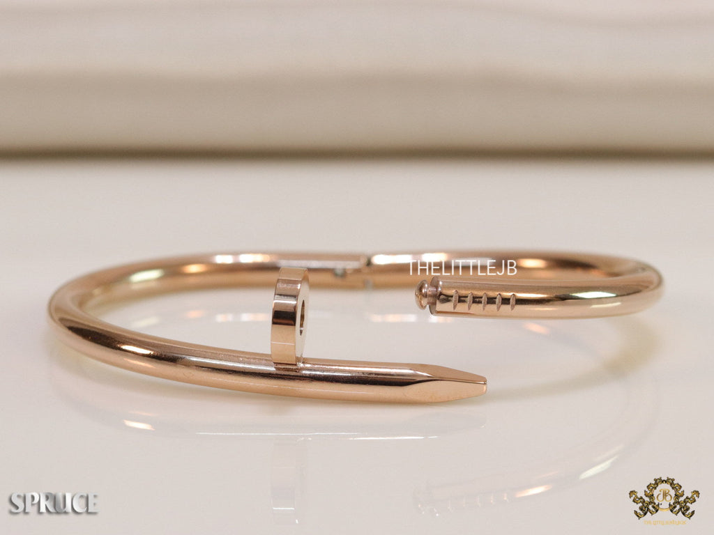 5mm thick rose gold plated nail shaped men’s bracelet