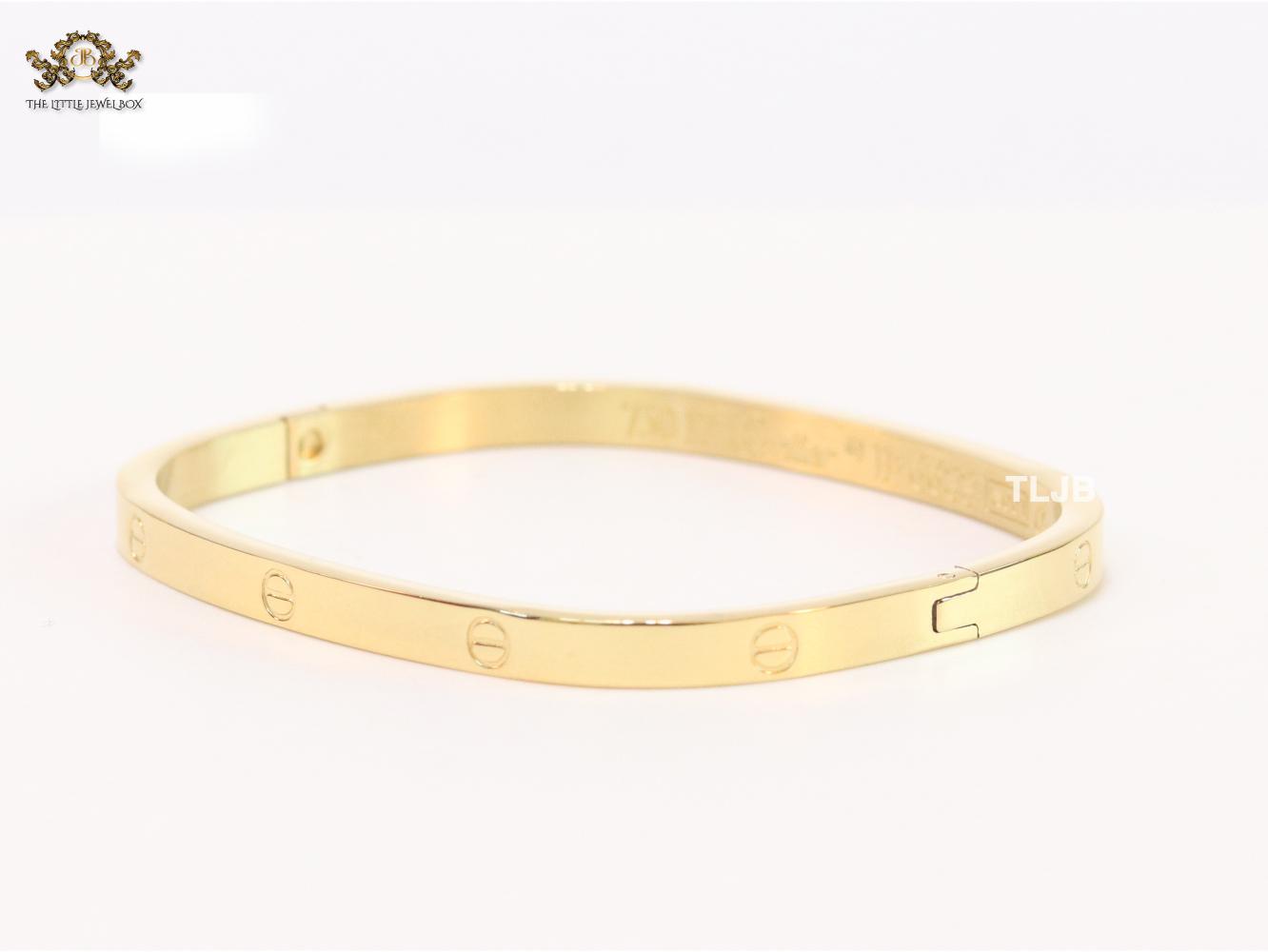Gold plated plated rectangular screw bracelet
