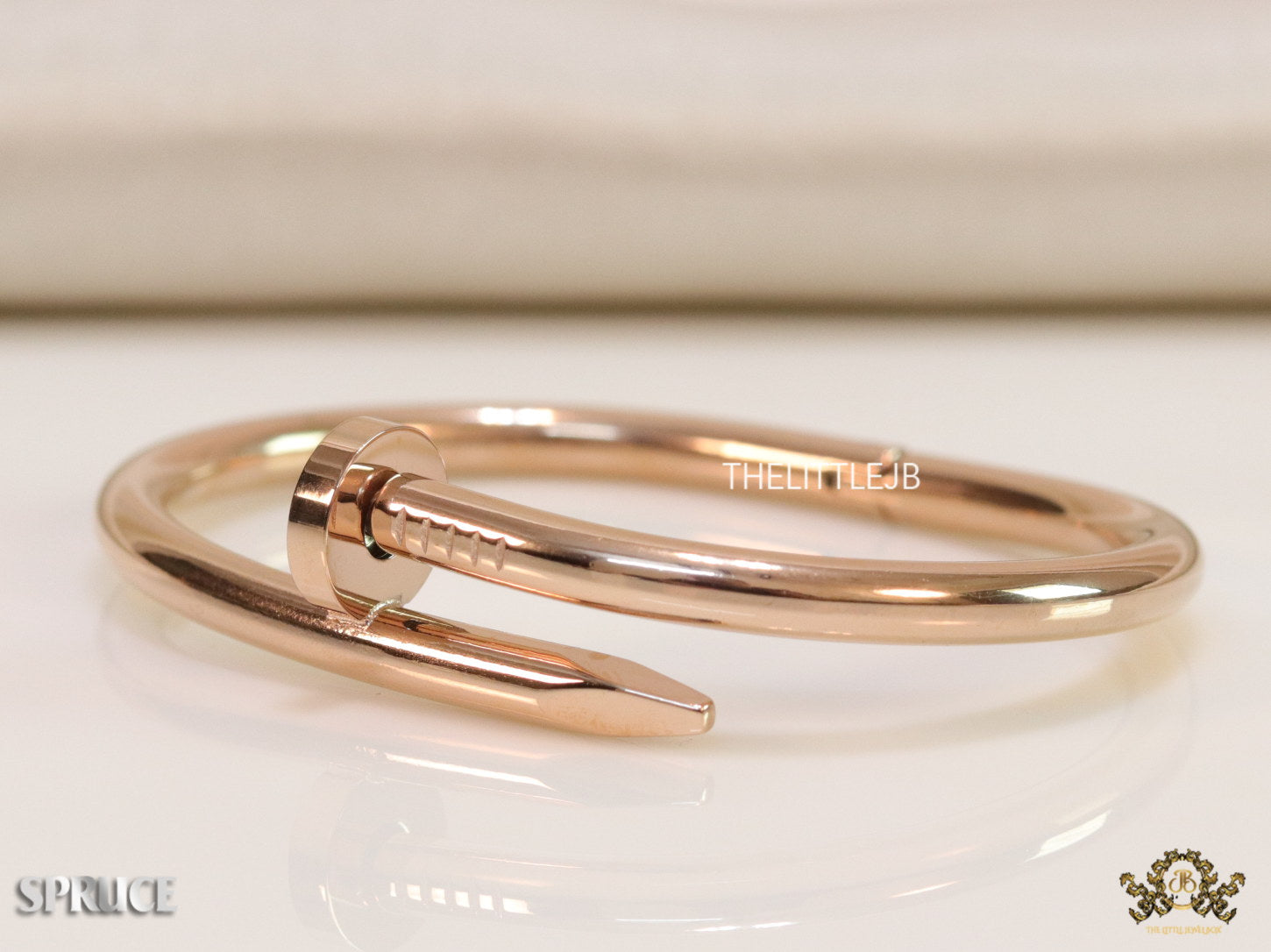 5mm thick rose gold plated nail shaped men’s bracelet