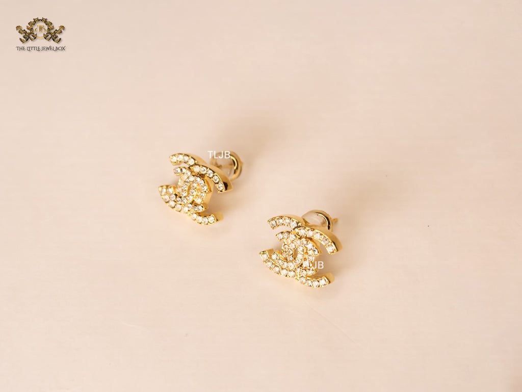 twin C Dazzle earrings Gold