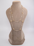 Gold Double C on Pearl chain