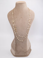 Double layered rustic gold and pear Double C chain