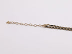 Gold Double C chain with Black beads, hearts and pearls