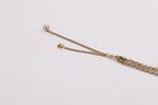 Double layered rustic gold and pear Double C chain