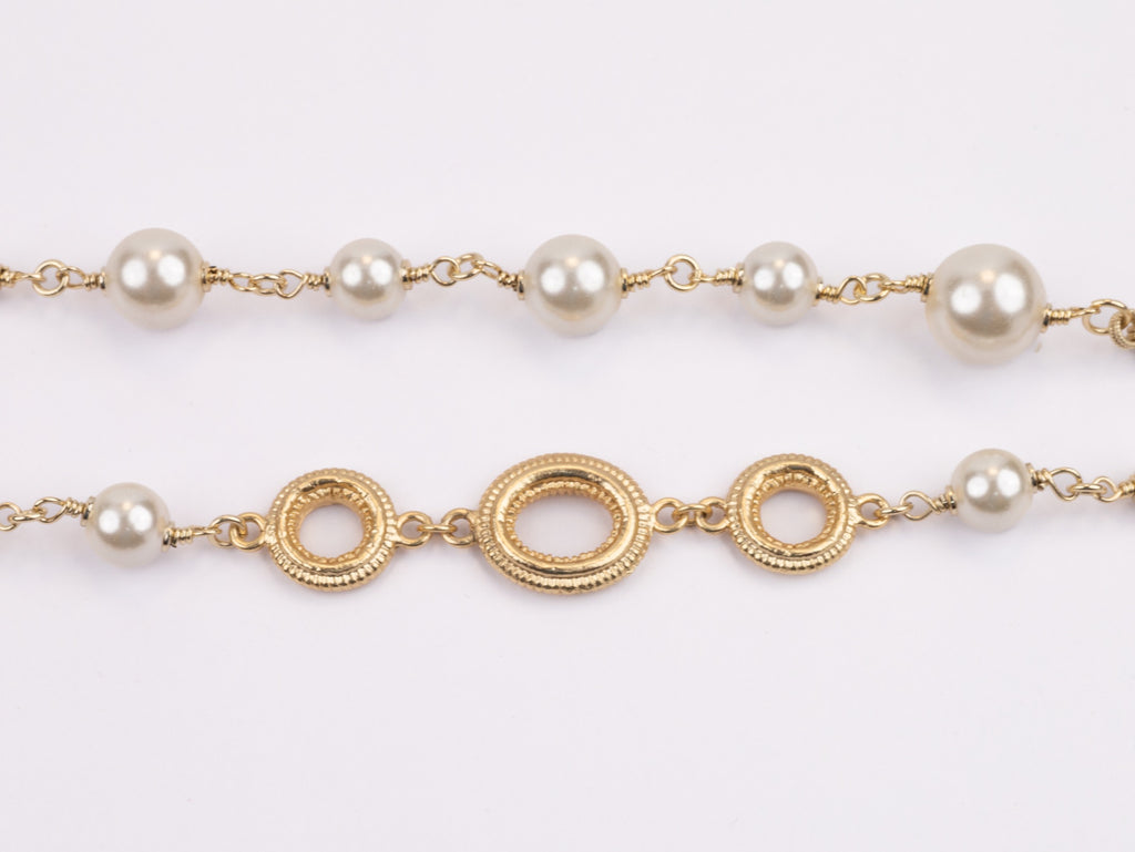 Double layered rustic gold and pear Double C chain