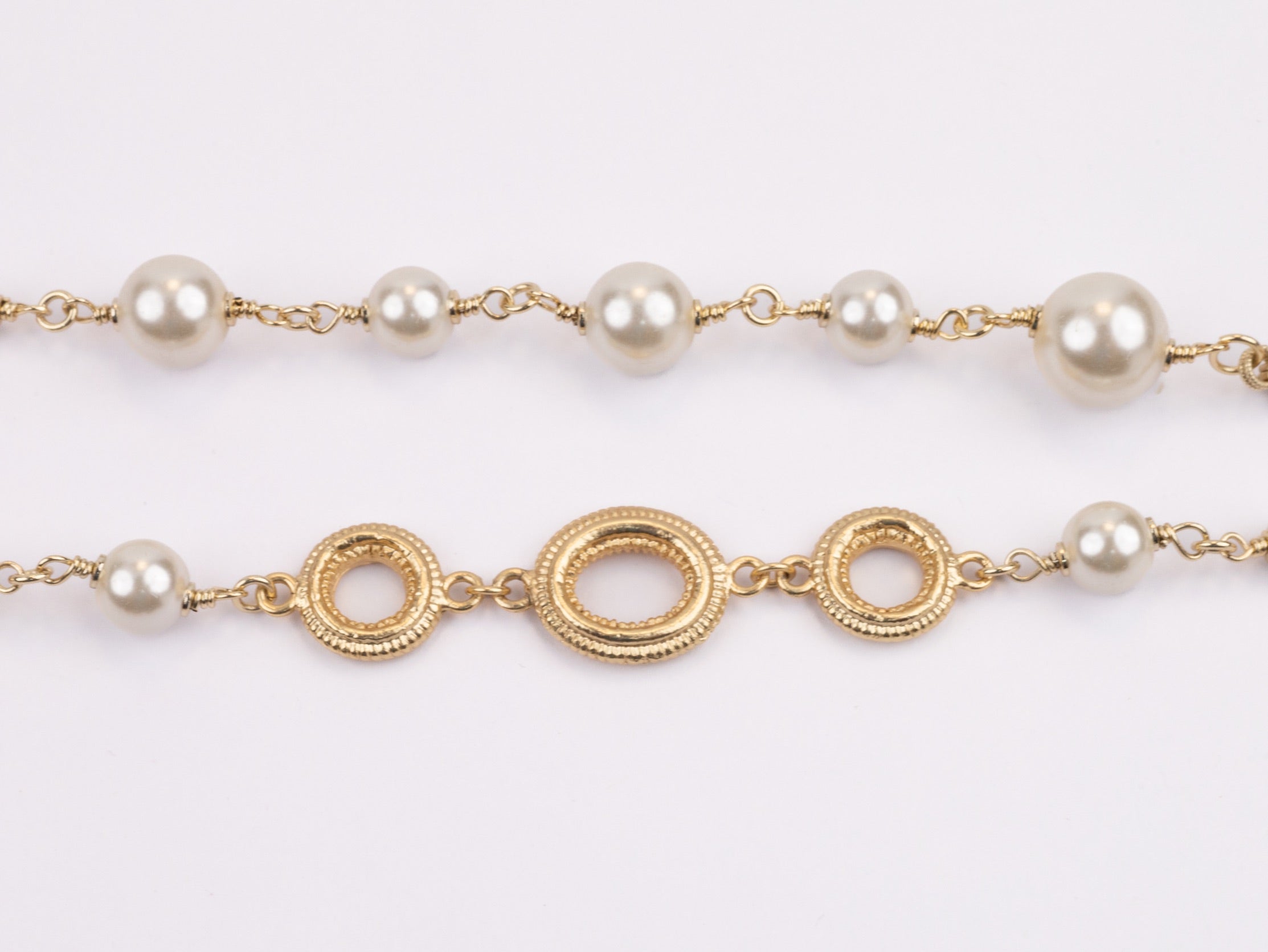Double layered rustic gold and pear Double C chain