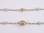 Gold Double C on Pearl chain