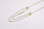 Double layered rustic gold and pear Double C chain