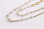 Double layered rustic gold and pear Double C chain