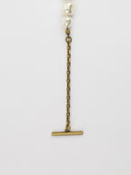 Rustic copper and pearl dragonfly and charms long chain