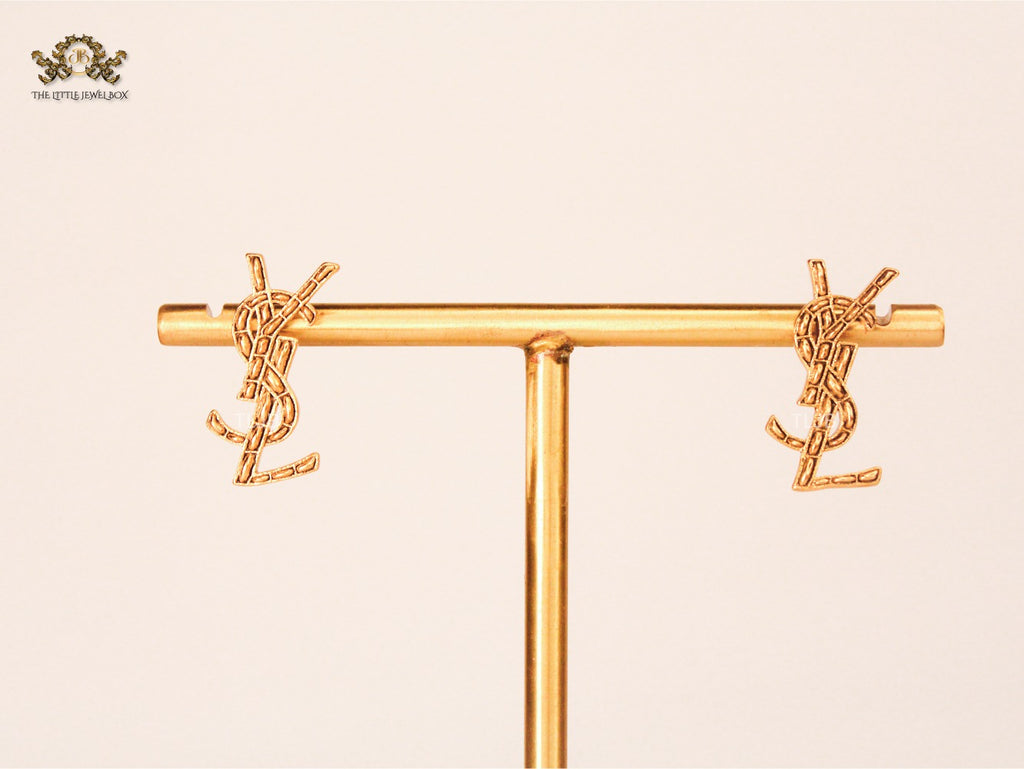 alphabet Y S L mini Antique Studs
