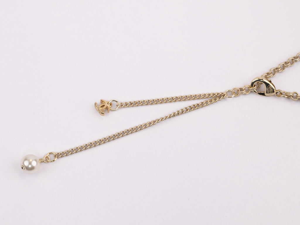 Double layered rustic gold and pear Double C chain