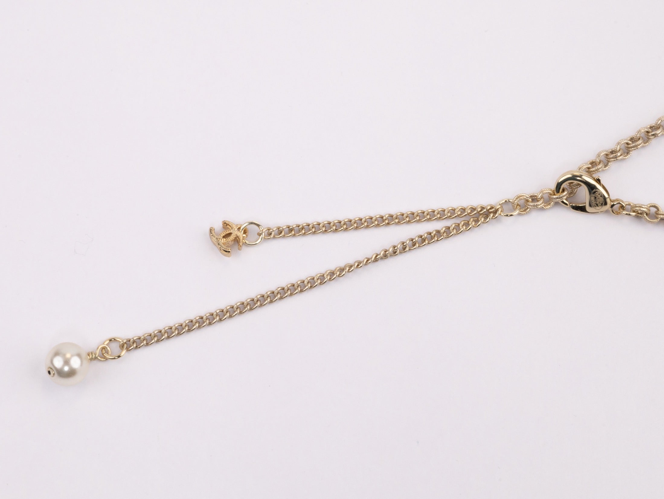 Double layered rustic gold and pear Double C chain