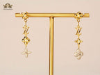 alphabet LV chain charm earrings