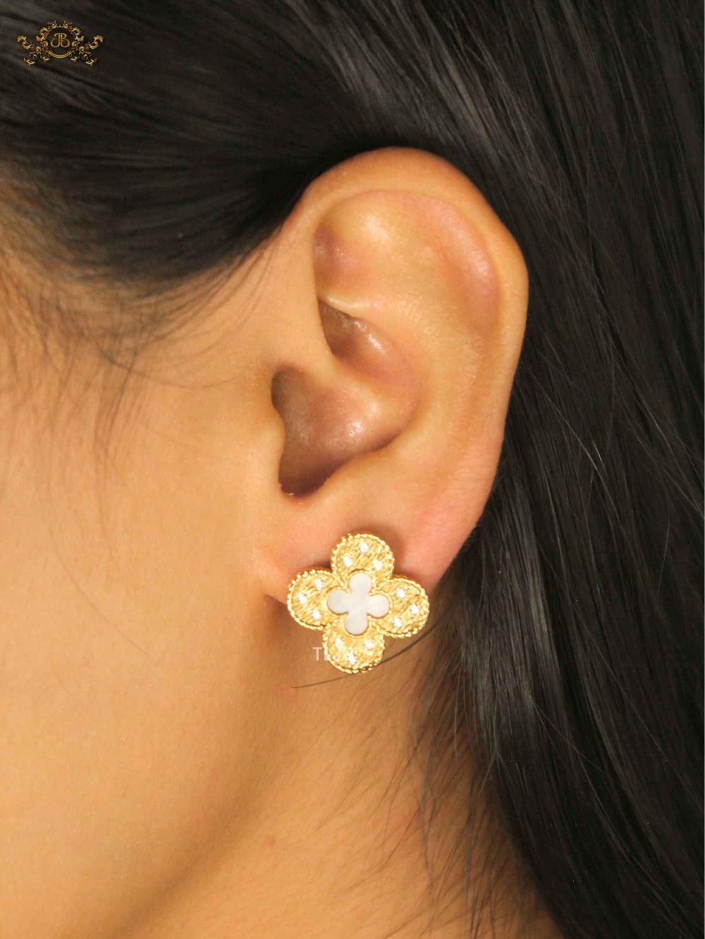 Alphabet L & V  golden dazzle earrings