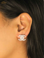 twin C Dazzle earrings Platinum