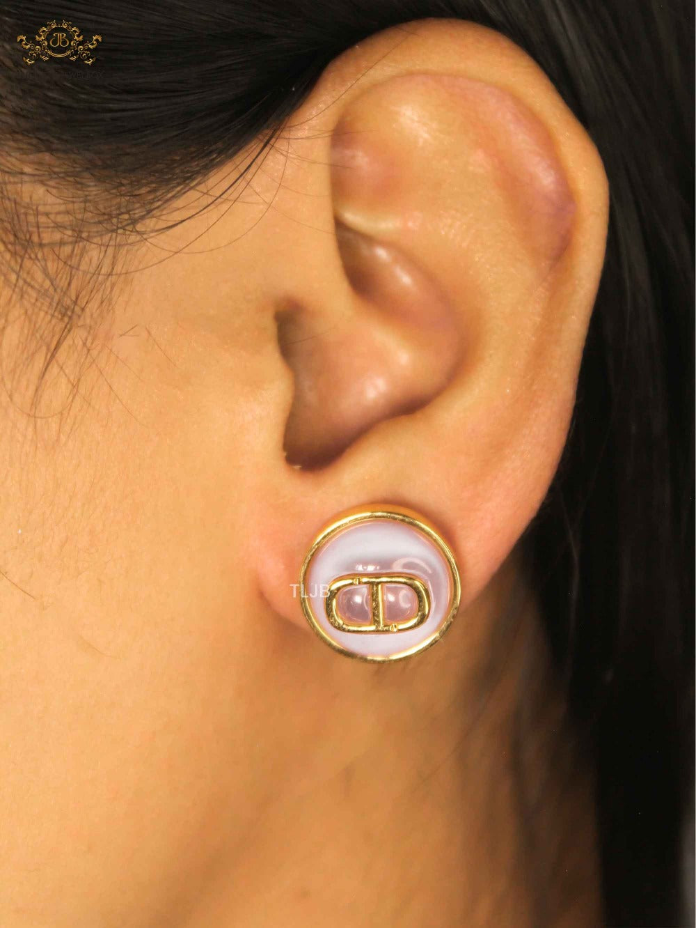 Alphabet CD combo bee earrings Lilac