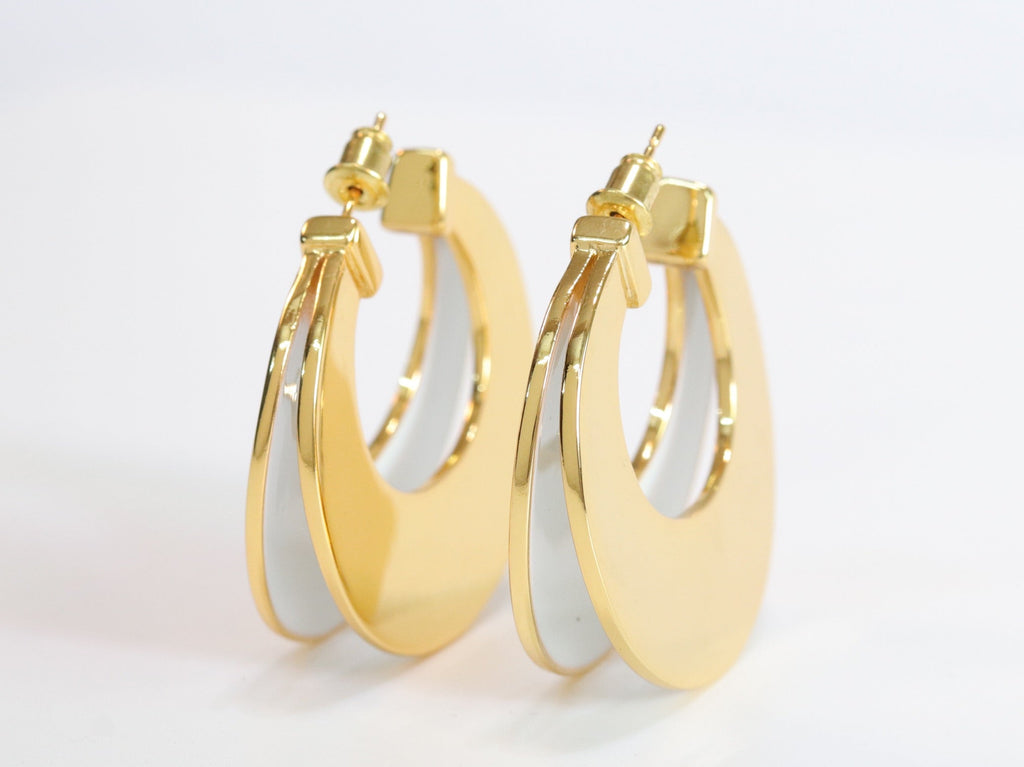 The Double Hoops - White