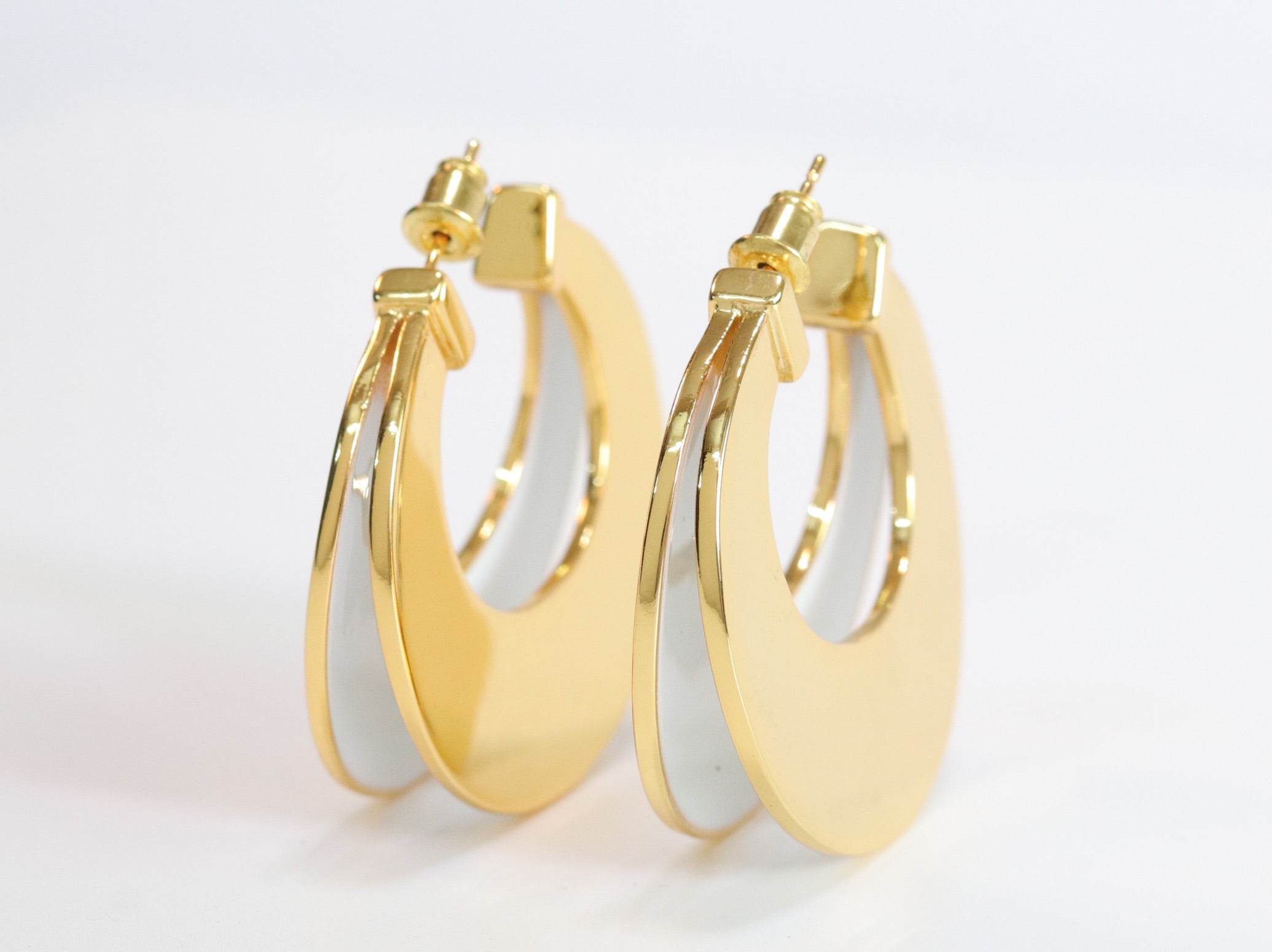 The Double Hoops - White