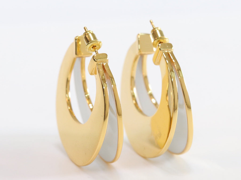 The Double Hoops - White