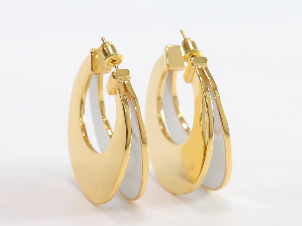 The Double Hoops - White