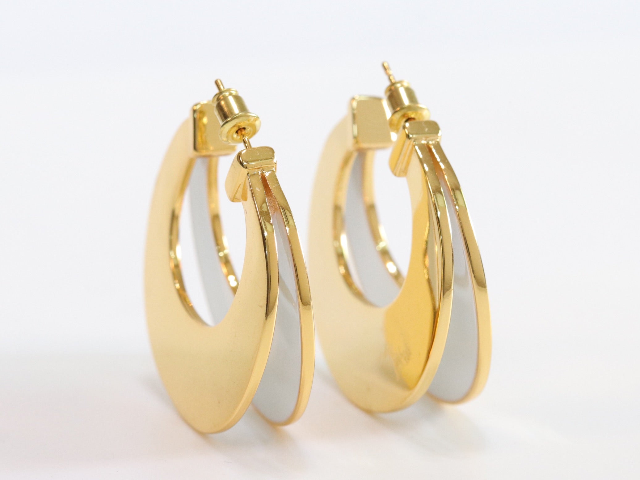 The Double Hoops - White