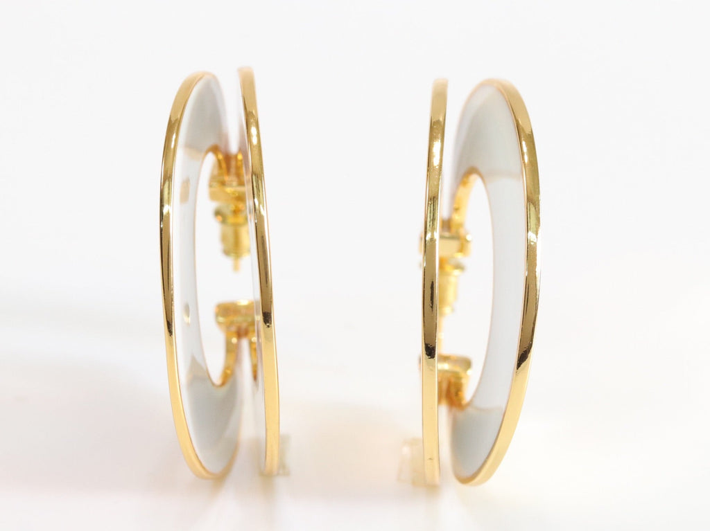 The Double Hoops - White