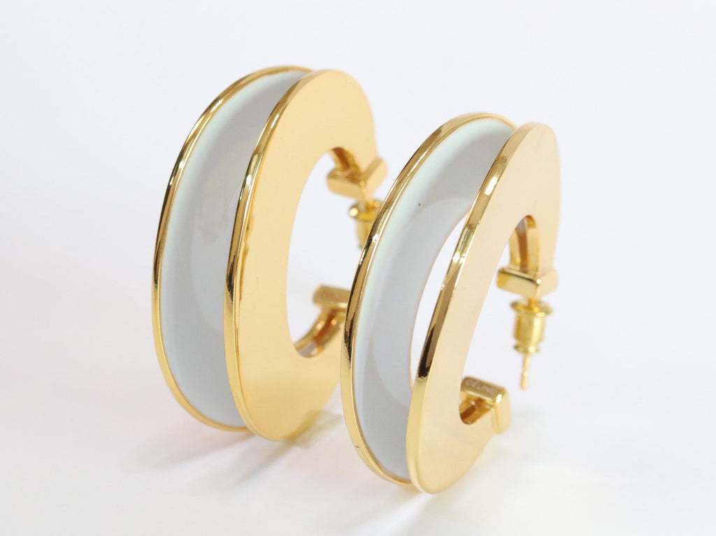 The Double Hoops - White