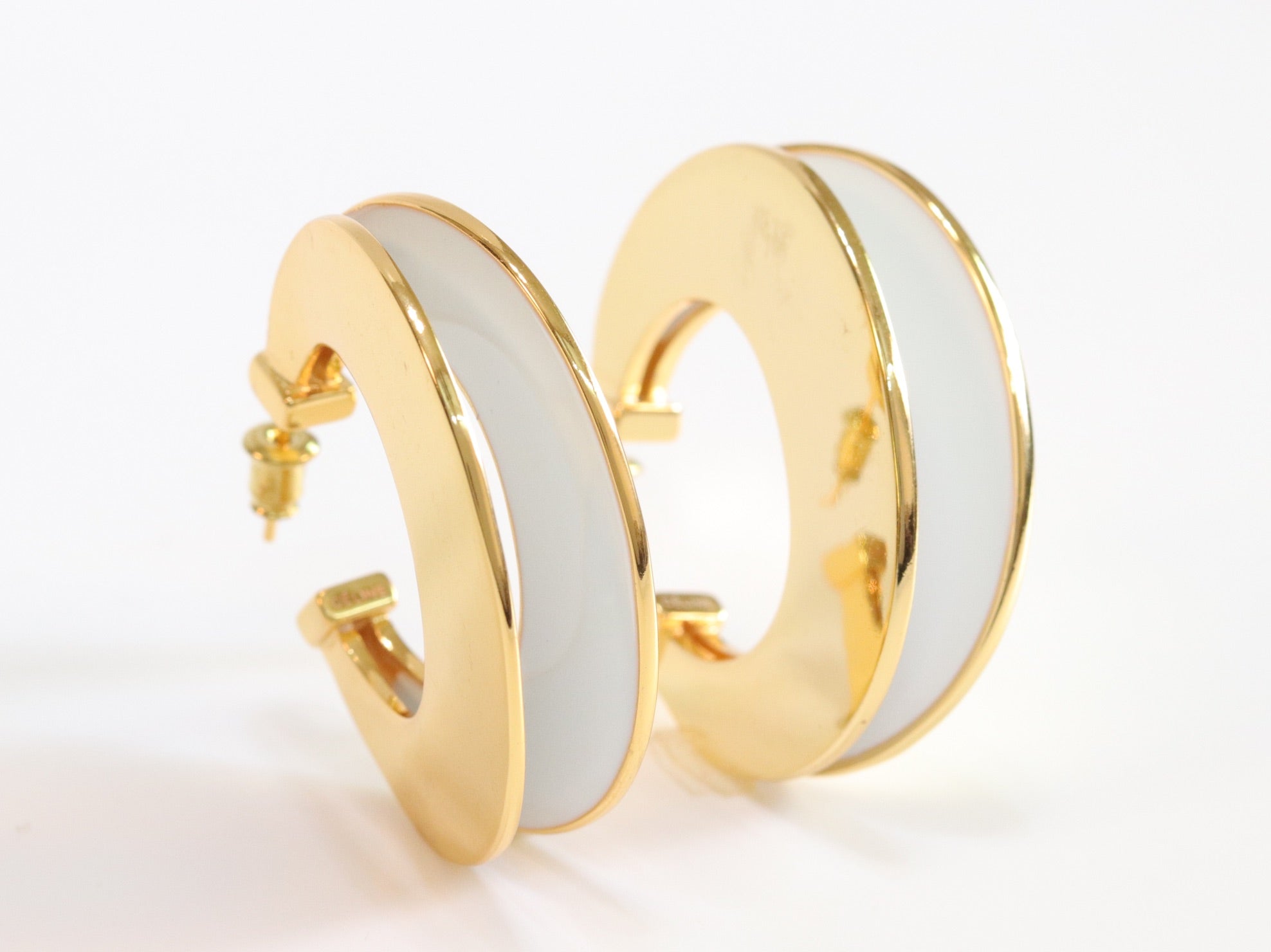 The Double Hoops - White