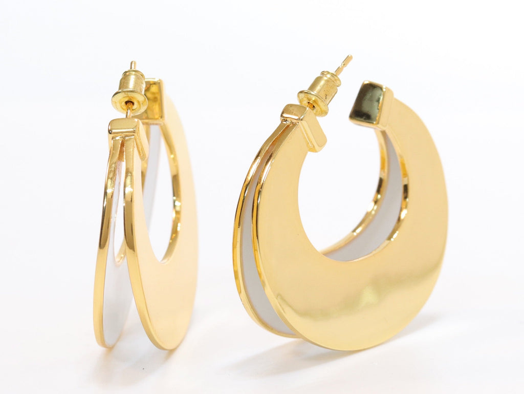 The Double Hoops - White