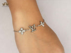 alphabet LV twin flower bracelet platinum