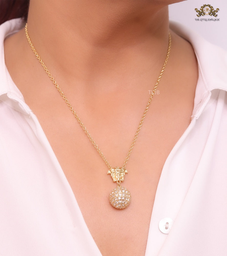 Cz medusa ball pendant