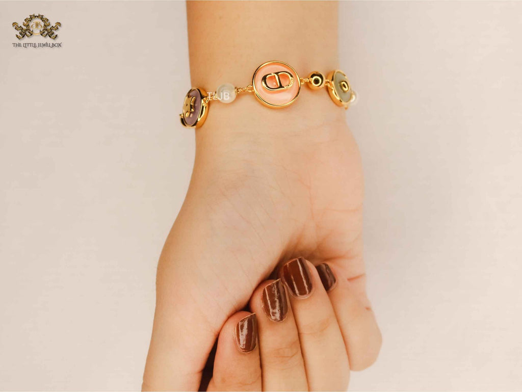 alphabet cd pastel chain bracelet