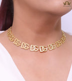 Alphabet D and G motif matte gold plated chain