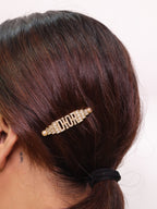 Gold-Plated Hair Pin with Silver crystals and studs