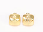 Double C matte gold studs