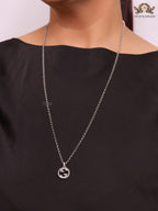 Double G Pendant in silver chain
