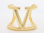 Alphabet V gold plated open bracelet