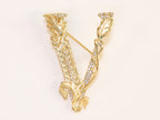 Alphabet V brooch