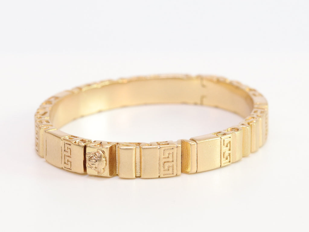 Medusa gold plated open bracelet
