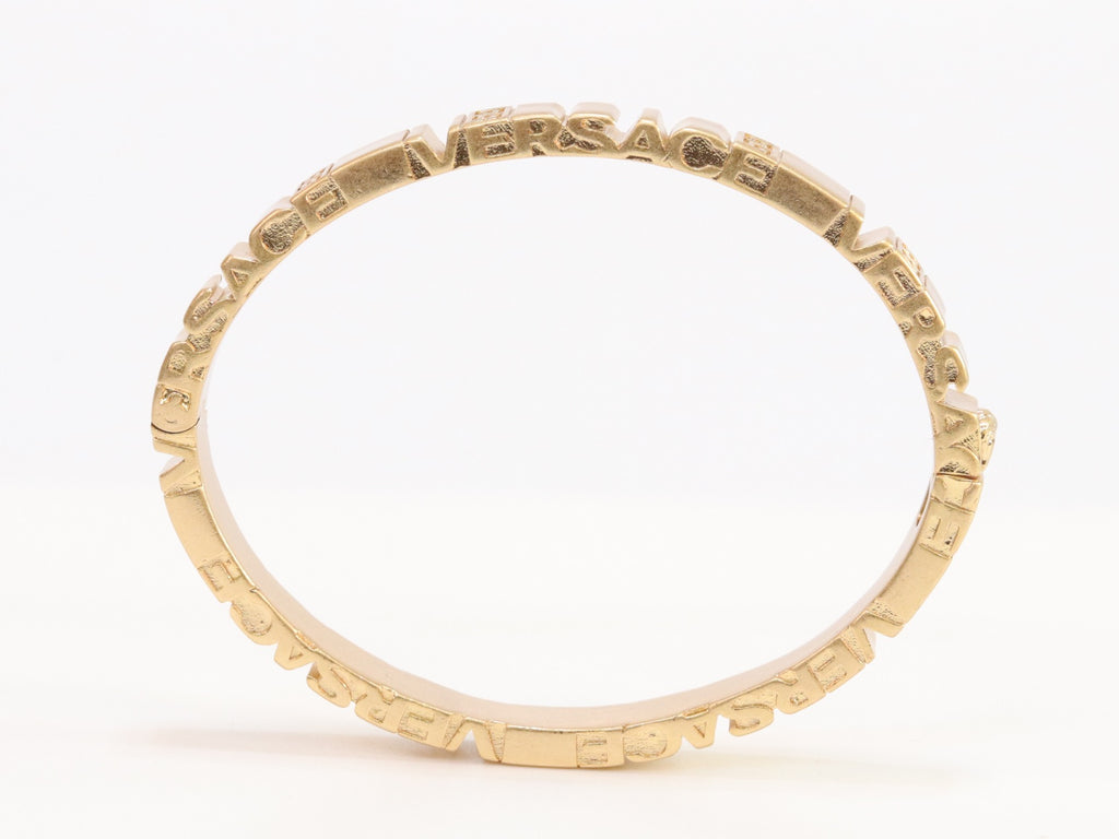 Medusa gold plated open bracelet