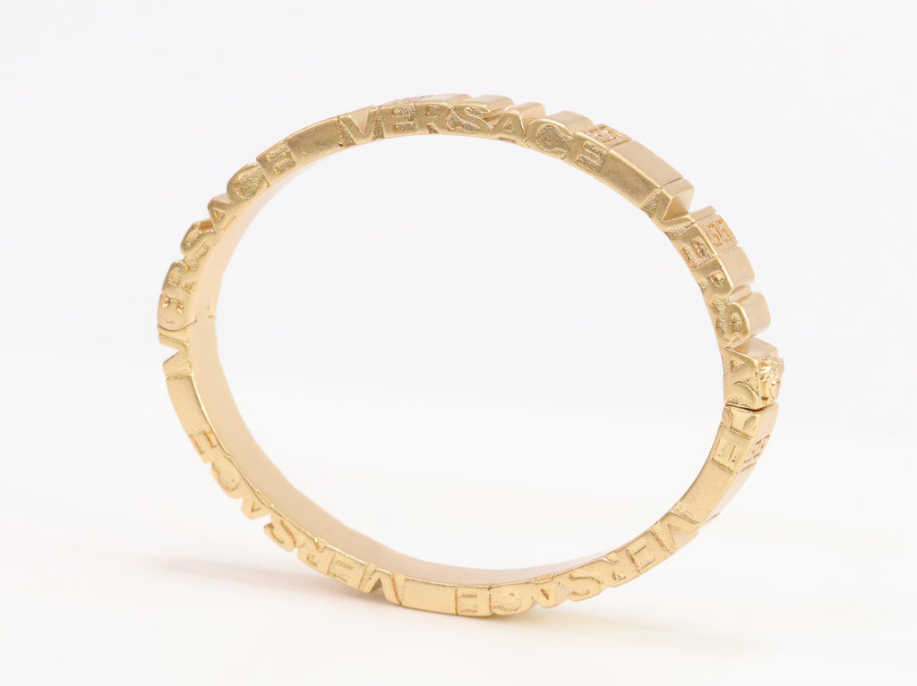 Medusa gold plated open bracelet