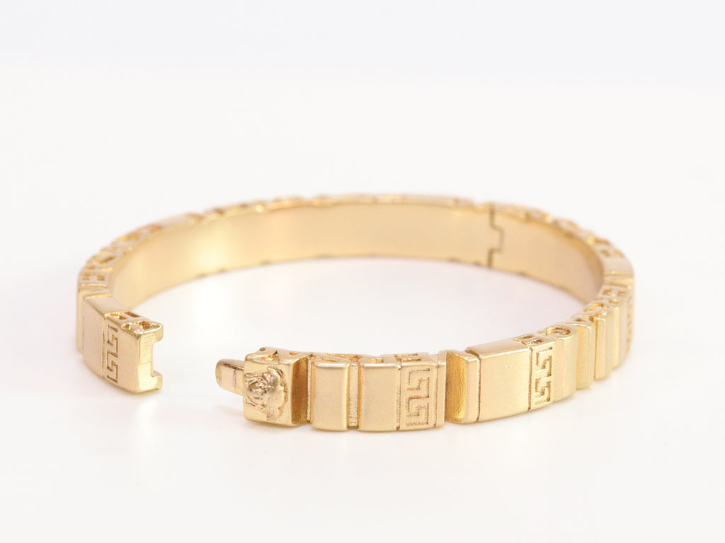 Medusa gold plated open bracelet