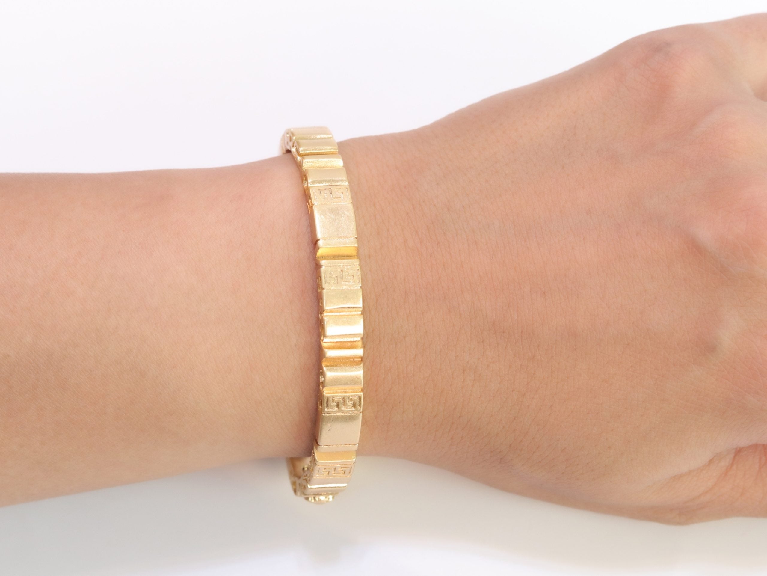 Medusa gold plated open bracelet