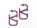 Alphabet V purple chrome hoops