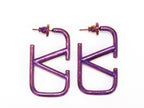 Alphabet V purple chrome hoops